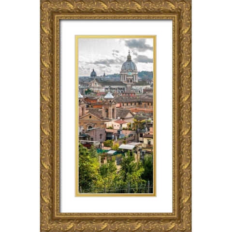 Vatican city with St. Peters Basilica, Rome, Italy Gold Ornate Wood Framed Art Print with Double Matting by Frank, Assaf