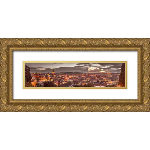 Vatican city with St. Peters Basilica, Rome, Italy Gold Ornate Wood Framed Art Print with Double Matting by Frank, Assaf
