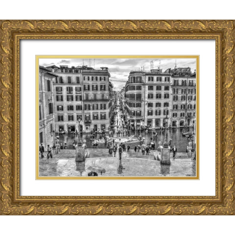 City Square, Rome, Italy Gold Ornate Wood Framed Art Print with Double Matting by Frank, Assaf