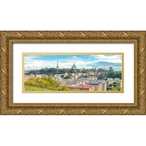 Vatican city and St. Peters Basilica, Rome, Italy Gold Ornate Wood Framed Art Print with Double Matting by Frank, Assaf