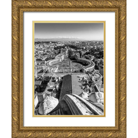 St. Peters Basilica, Rome, Italy Gold Ornate Wood Framed Art Print with Double Matting by Frank, Assaf