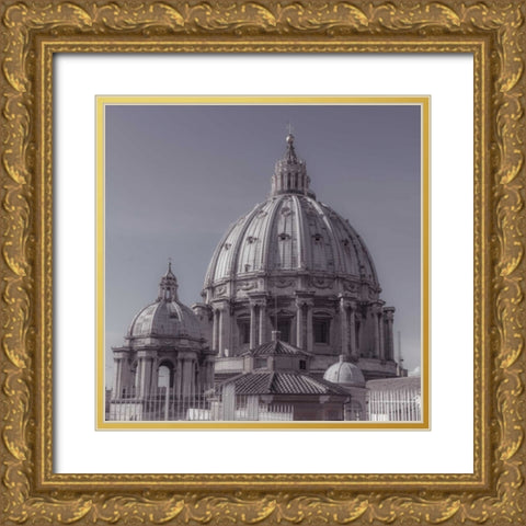 St. Peters Basilica dome, Rome, Italy Gold Ornate Wood Framed Art Print with Double Matting by Frank, Assaf