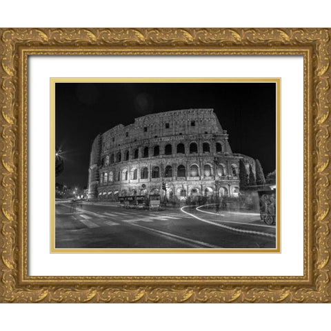Famous Colosseum in Rome, Italy Gold Ornate Wood Framed Art Print with Double Matting by Frank, Assaf