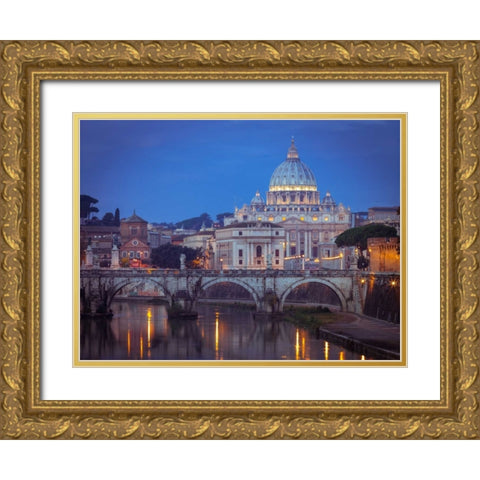 View of Basilica di San Pietro in Vatican, Rome, Italy Gold Ornate Wood Framed Art Print with Double Matting by Frank, Assaf
