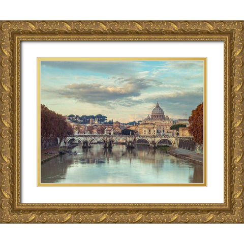 View of Basilica di San Pietro in Vatican, Rome, Italy Gold Ornate Wood Framed Art Print with Double Matting by Frank, Assaf