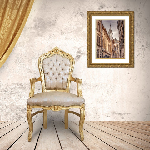 Old town in Rome-Italy Gold Ornate Wood Framed Art Print with Double Matting by Frank, Assaf