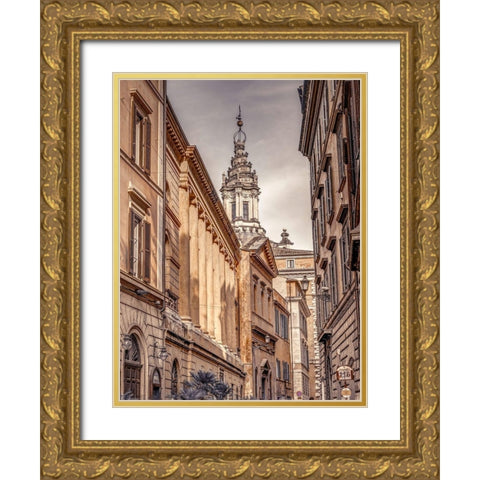 Old town in Rome-Italy Gold Ornate Wood Framed Art Print with Double Matting by Frank, Assaf
