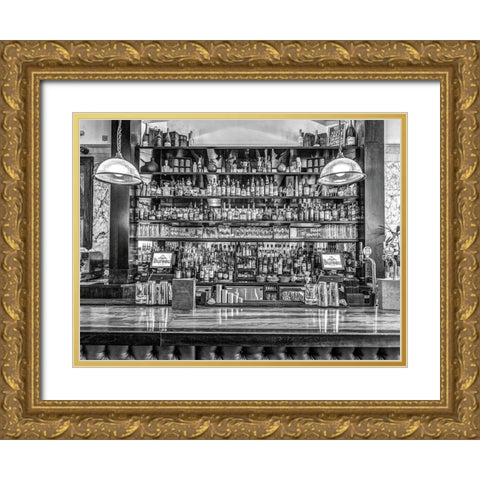 Bar in Birmingham-UK Gold Ornate Wood Framed Art Print with Double Matting by Frank, Assaf