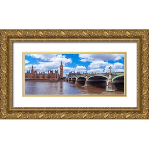 Houses of Parliament and Big Ben, London, UK Gold Ornate Wood Framed Art Print with Double Matting by Frank, Assaf