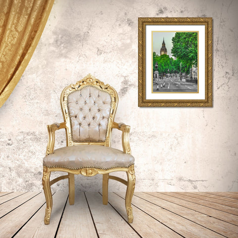 Big Ben from city street, London Gold Ornate Wood Framed Art Print with Double Matting by Frank, Assaf