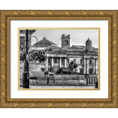 Trafalgar Square, London, UK Gold Ornate Wood Framed Art Print with Double Matting by Frank, Assaf