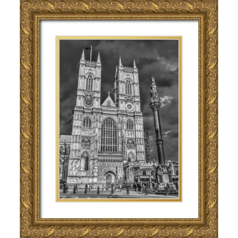 Famous Westminster Abby in London, UK Gold Ornate Wood Framed Art Print with Double Matting by Frank, Assaf