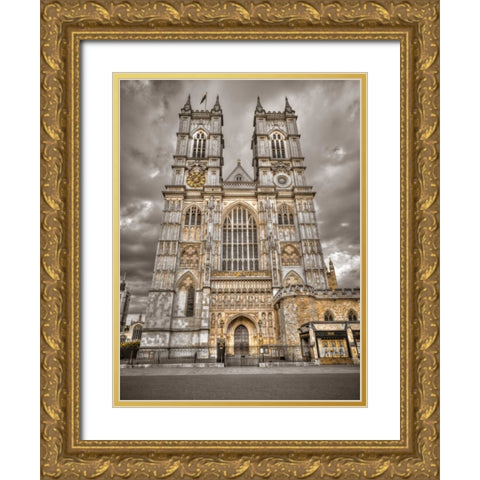 Famous Westminster Abby in London, UK Gold Ornate Wood Framed Art Print with Double Matting by Frank, Assaf