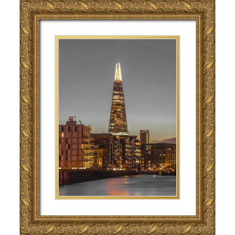 The Shard skyscraper-London-UK Gold Ornate Wood Framed Art Print with Double Matting by Frank, Assaf