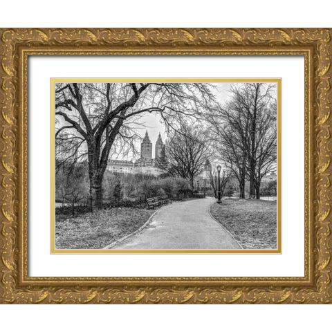 Central park with Manhattan skyline, New York Gold Ornate Wood Framed Art Print with Double Matting by Frank, Assaf