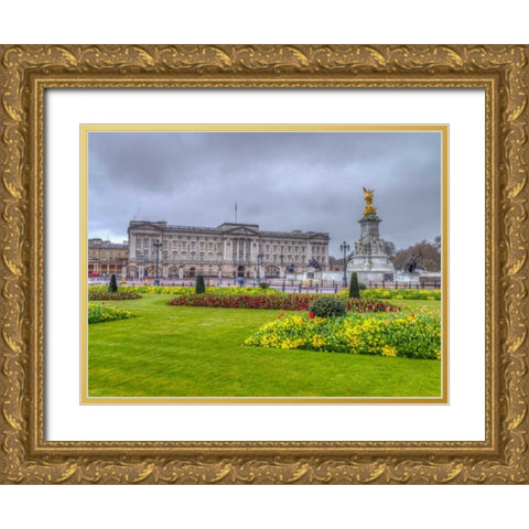 Buckingham Palace and St James Park, London Gold Ornate Wood Framed Art Print with Double Matting by Frank, Assaf
