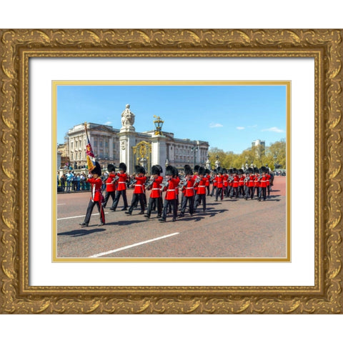 Changing the Guard, Buckingham Palace, London Gold Ornate Wood Framed Art Print with Double Matting by Frank, Assaf
