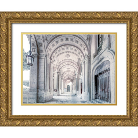 National Library of Malta, Valletta Gold Ornate Wood Framed Art Print with Double Matting by Frank, Assaf