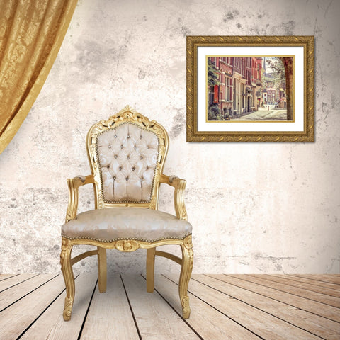City street-Amsterdam Gold Ornate Wood Framed Art Print with Double Matting by Frank, Assaf