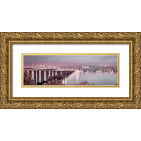 Tay Road Bridge over river Tay, Dundee, Scotland,FTBR 1858 Gold Ornate Wood Framed Art Print with Double Matting by Frank, Assaf