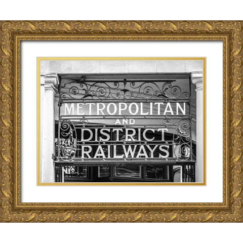 Metropolitan and district railways Gold Ornate Wood Framed Art Print with Double Matting by Frank, Assaf