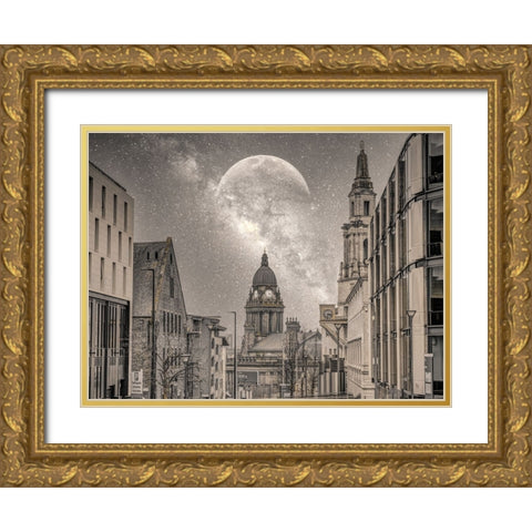 Leeds starry night Gold Ornate Wood Framed Art Print with Double Matting by Frank, Assaf