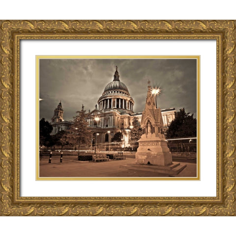 AF20110710 St Pauls 036C05 Gold Ornate Wood Framed Art Print with Double Matting by Frank, Assaf