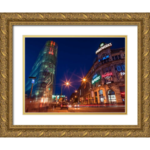 AF20120929 Manchester 107 Gold Ornate Wood Framed Art Print with Double Matting by Frank, Assaf