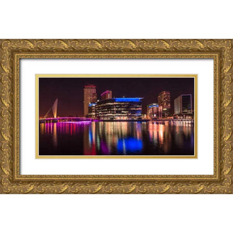AF20120929 Manchester 167 Gold Ornate Wood Framed Art Print with Double Matting by Frank, Assaf