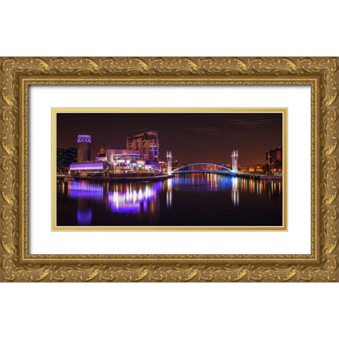 AF20120929 Manchester 195 Gold Ornate Wood Framed Art Print with Double Matting by Frank, Assaf