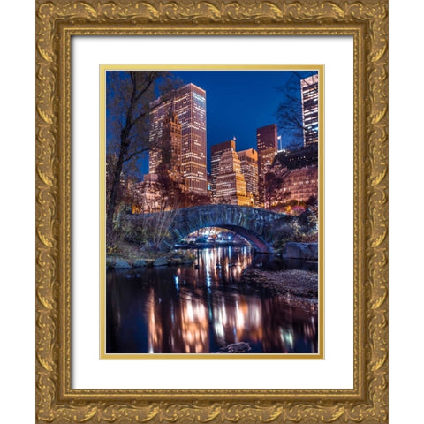 AF20131119 New York 1725C05 Gold Ornate Wood Framed Art Print with Double Matting by Frank, Assaf