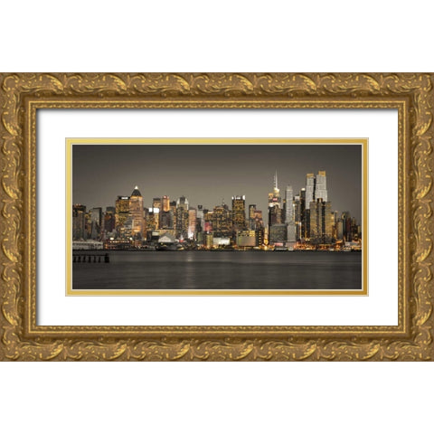 AF20131119 New York 1633C05 Gold Ornate Wood Framed Art Print with Double Matting by Frank, Assaf