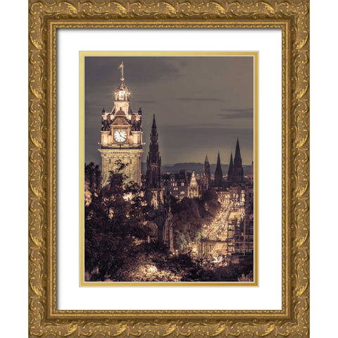 AF20130612 Edinburgh 388C06 Gold Ornate Wood Framed Art Print with Double Matting by Frank, Assaf