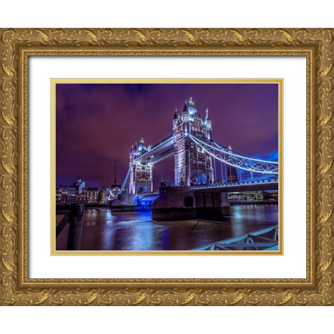 AF20130906 London 119C09 Gold Ornate Wood Framed Art Print with Double Matting by Frank, Assaf