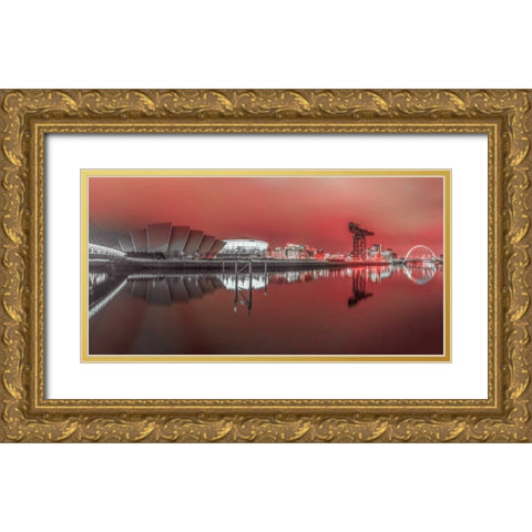 AF20150304 Glasgow 883P2C01 Gold Ornate Wood Framed Art Print with Double Matting by Frank, Assaf