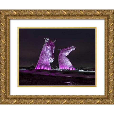 AF20150306 The Kelpies 1310C02 Gold Ornate Wood Framed Art Print with Double Matting by Frank, Assaf
