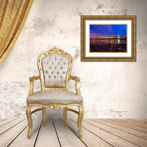 AF20150307 Forth Bridge 1577 Gold Ornate Wood Framed Art Print with Double Matting by Frank, Assaf