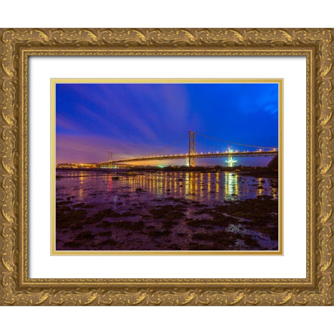 AF20150307 Forth Bridge 1577 Gold Ornate Wood Framed Art Print with Double Matting by Frank, Assaf