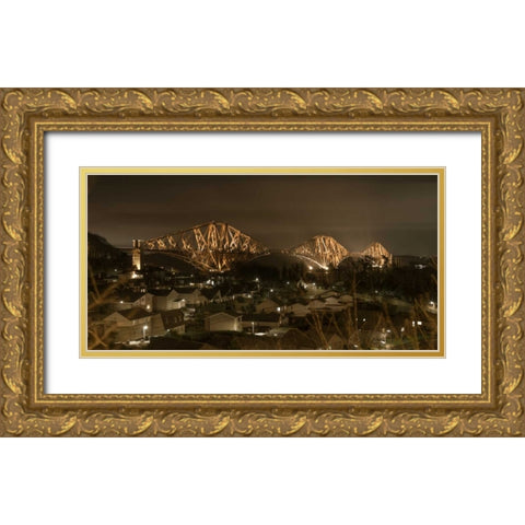 AF20150307 Forth Bridge 1596C01 Gold Ornate Wood Framed Art Print with Double Matting by Frank, Assaf