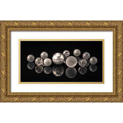 AF20150227 Marbles 123C03 Gold Ornate Wood Framed Art Print with Double Matting by Frank, Assaf