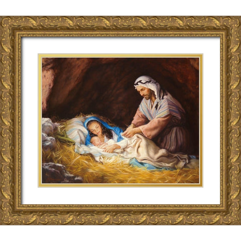 Heavenly Peace Gold Ornate Wood Framed Art Print with Double Matting by Missman, Mark