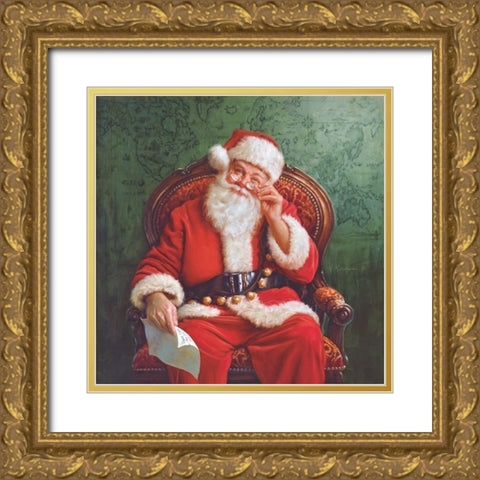 Dear Santa Gold Ornate Wood Framed Art Print with Double Matting by Missman, Mark
