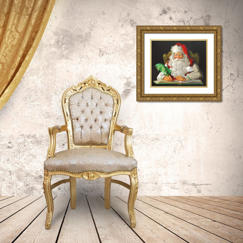 Naughty or Nice Gold Ornate Wood Framed Art Print with Double Matting by Comish, Susan