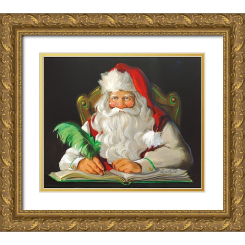 Naughty or Nice Gold Ornate Wood Framed Art Print with Double Matting by Comish, Susan