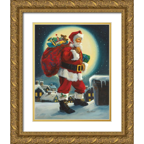 Up On The Rooftop Gold Ornate Wood Framed Art Print with Double Matting by Comish, Susan