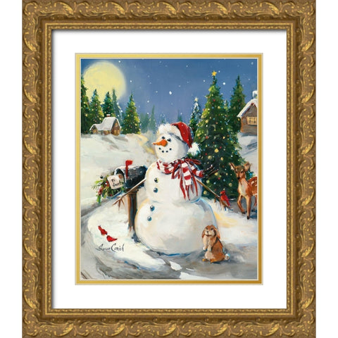 To Santa Gold Ornate Wood Framed Art Print with Double Matting by Comish, Susan