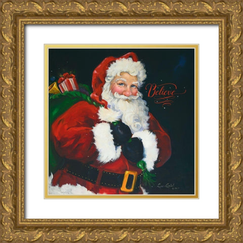 Dear Santa Gold Ornate Wood Framed Art Print with Double Matting by Comish, Susan