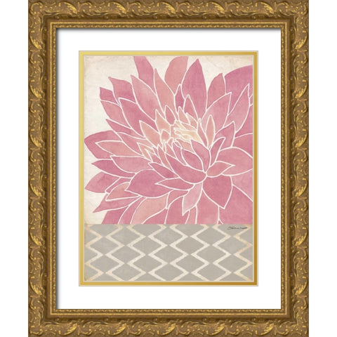 Dahlia Pink I Gold Ornate Wood Framed Art Print with Double Matting by Marrott, Stephanie