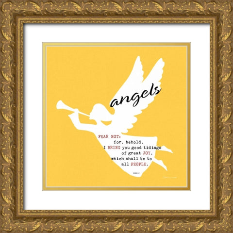 Fear Not - Yellow Gold Ornate Wood Framed Art Print with Double Matting by Marrott, Stephanie