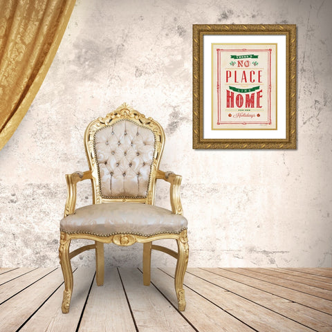 No Place - Chalk Gold Ornate Wood Framed Art Print with Double Matting by Marrott, Stephanie